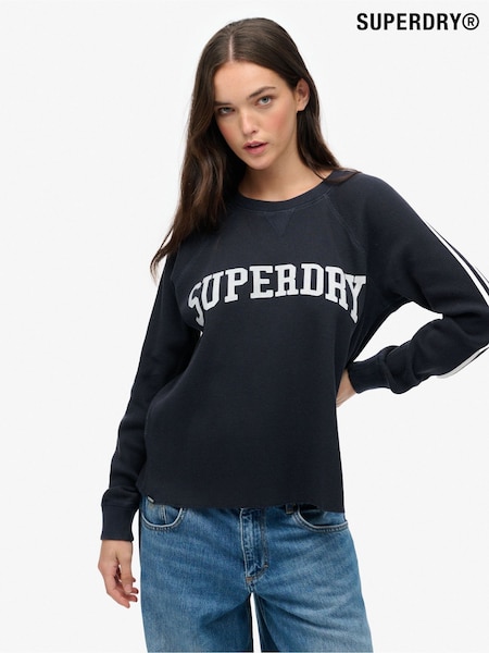 Superdry Blue Athletic Essentials Graphic Long Sleeve Top (V03812) | £30
