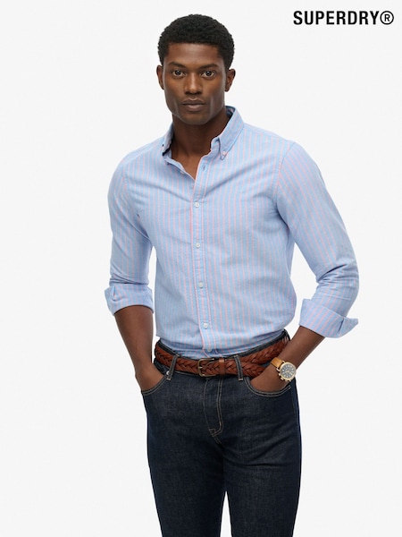 Superdry Blue Classic Oxford Long Sleeve Shirt (V03814) | £45
