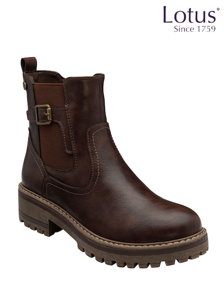 Lotus Brown Casual Ankle Boots (V03880) | £65
