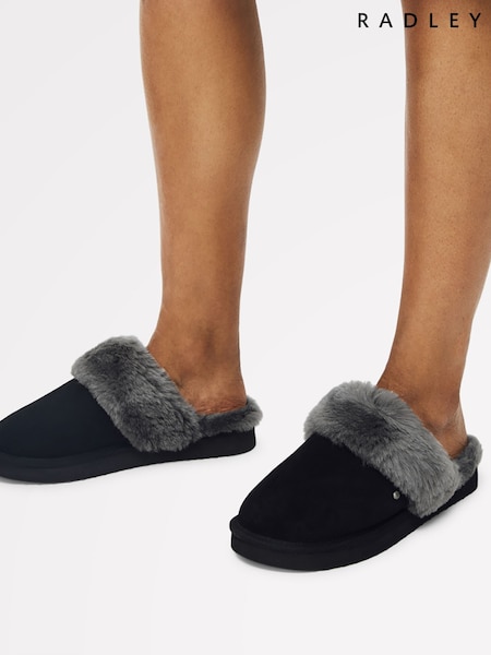 Radley Maple Lane Classic Shearling Cuff Mule Slippers (V03901) | £75