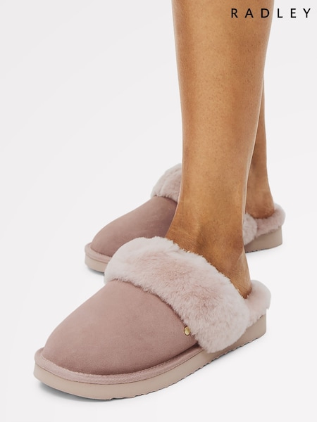 Radley Maple Lane Classic Shearling Cuff Mule Slippers (V03906) | £75