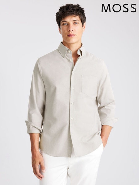 MOSS Off White Washed Oxford Shirt (V03948) | £40