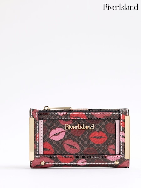 River Island Brown Morgan Collab Lips Print Mini Purse (V04250) | £18