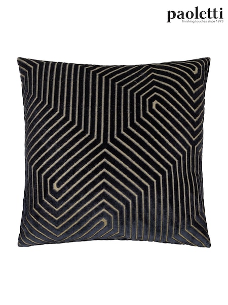 Paoletti Black Evoke Cut Velvet Cushion (V04254) | £26