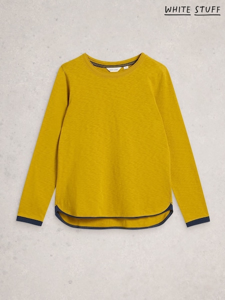 White Stuff Yellow Clara Long Sleeve T-Shirt (V04443) | £30