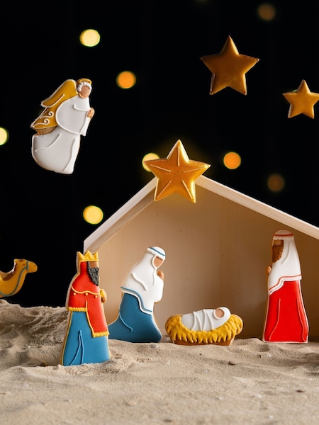 Biscuiteers Hand-Iced Nativity Biscuit Tin (V04730) | £40