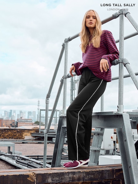 Long Tall Sally Black Side Stripe Wide Leg Leggings (V04803) | £26