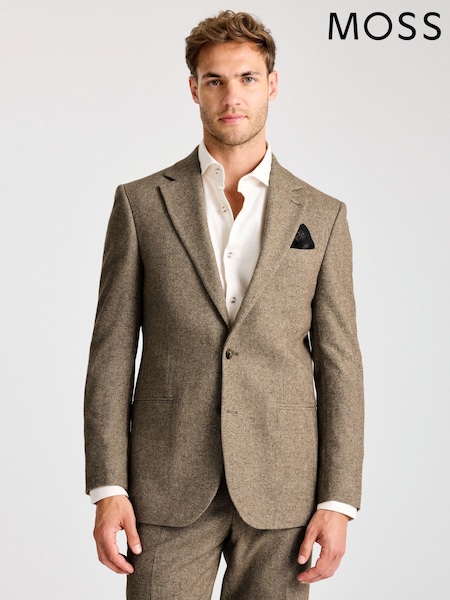 MOSS Tailored Fit Gold Herringbone Tweed Jacket (V04902) | £169