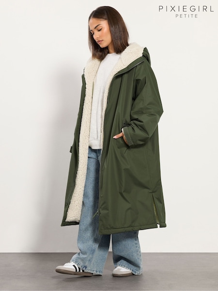 PixieGirl Petite Green Borg Changing Robe (V04965) | £75