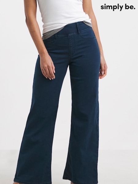 Simply Be Blue Wide Leg Pull On Jeggings (V06070) | £25