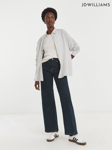 JD Williams Blue 24/7 Wide Leg Jeans (V06071) | £26