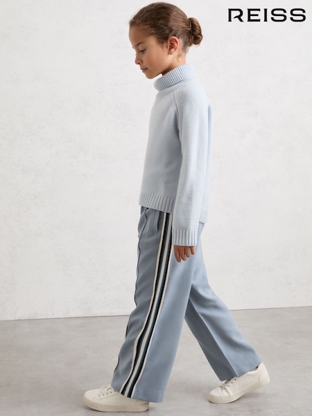Reiss Blue Robyn 3-9 yrs Cotton-Blend Side-Stripe Trousers (V06373) | £42