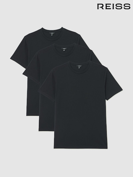 Reiss Black Bless 3 Pack Cotton-Jersey Crew-Neck T-shirts 3 Pack (V06396) | £78