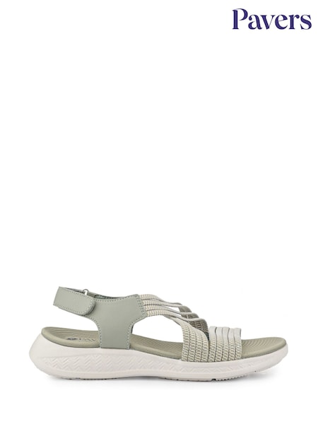 Pavers Green Lightweight Touch Fasten Sandals (V06525) | £35