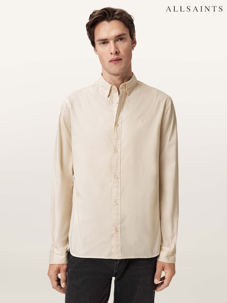 AllSaints White Hawthorne Long Sleeve Shirt (V06555) | £99