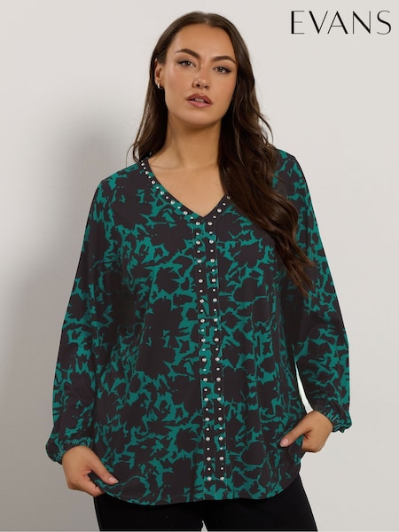 Evans Studded Jersey Top (V06736) | £36