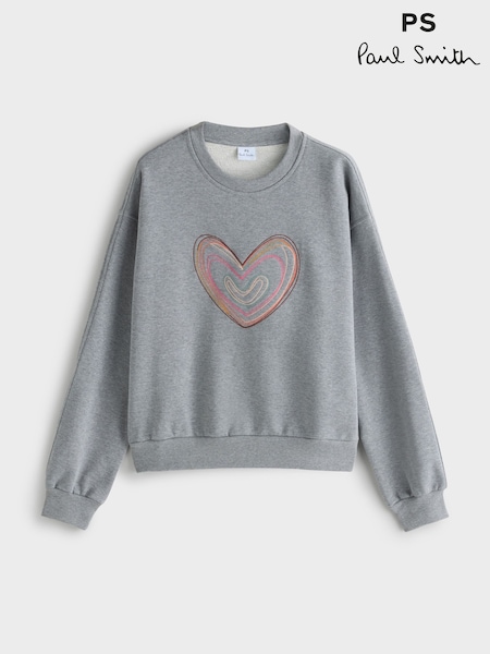 PS Paul Smith Grey Embroidered Heart Sweatshirt (V06748) | £150