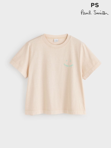 PS Paul Smith Brown Happy Graphic Logo T-Shirt (V06749) | £90