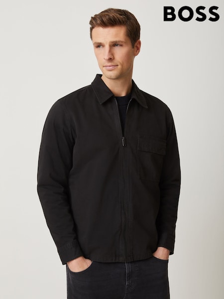 BOSS Black Lorum Regular-Fit Zip Through Overshirt (V06853) | £179