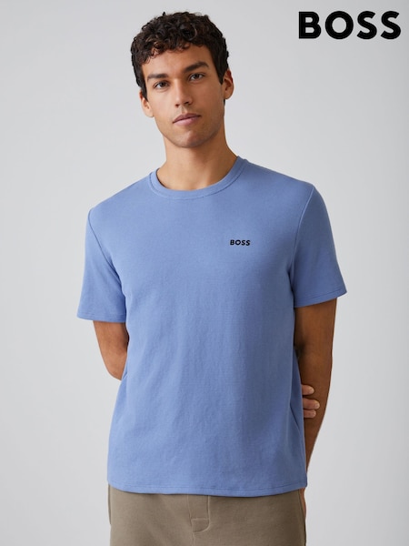BOSS Blue Logo Regualr-Fit Waffle T-Shirt (V06860) | £49