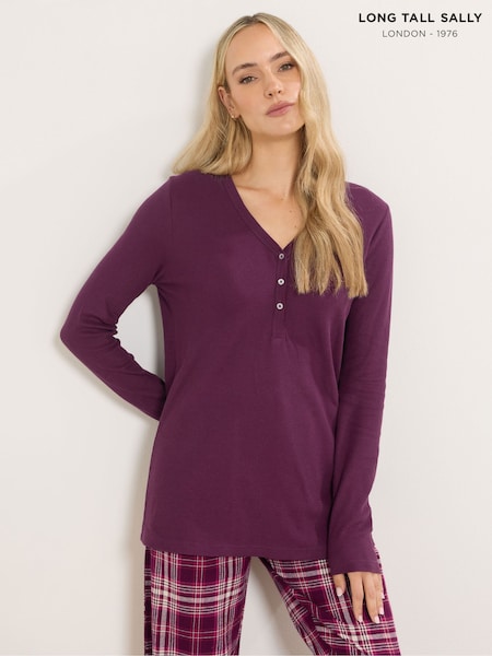 Long Tall Sally Red Long Sleeve Waffle Pyjamas Top (V06868) | £16