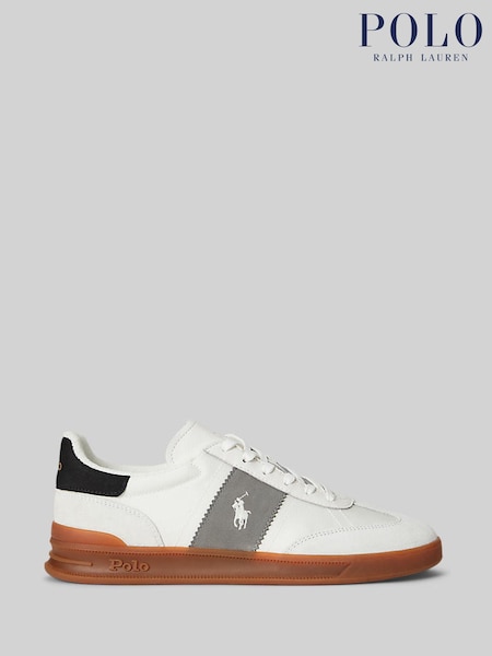 Polo Ralph Lauren White Heritage Aera Contrast Suede Trainers (V06968) | £125