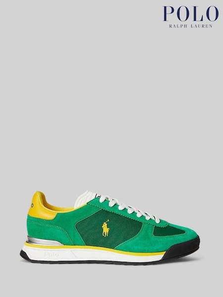 Polo Ralph Lauren Green Varick Suede Nylon Sporty Trainers (V06974) | £140