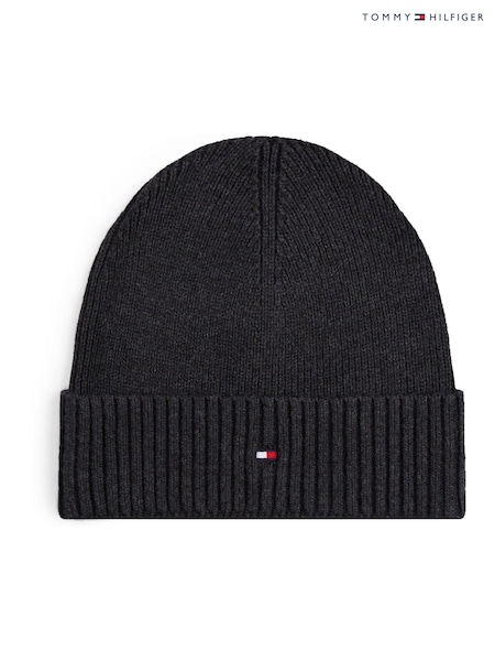 Tommy Hilfiger Grey Cotton Cashmere Beanie (V06996) | £40