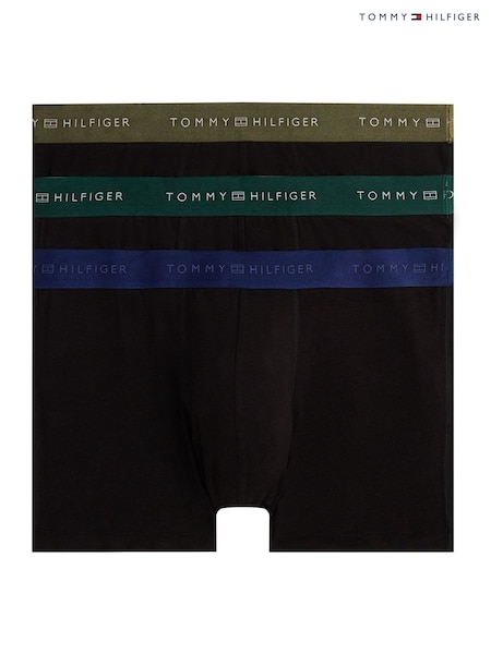 Tommy Hilfiger Blue 3-Pack Signature Logo Metallic Waistband Trunks (V08018) | £43