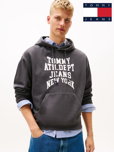 Tommy Jeans Black Heritage 90s Varsity Hoodie (V08071) | £85