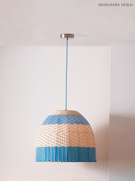 Designers Guild Cobalt Brera Rattan Ceiling Pendant (V08136) | £165