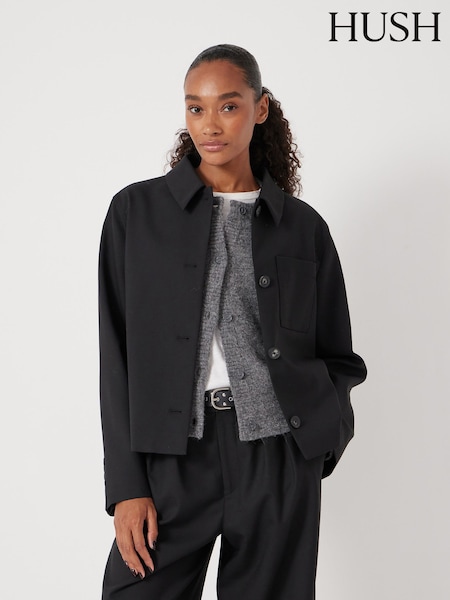 Hush Black Wool Blend Jacket (V08170) | £200