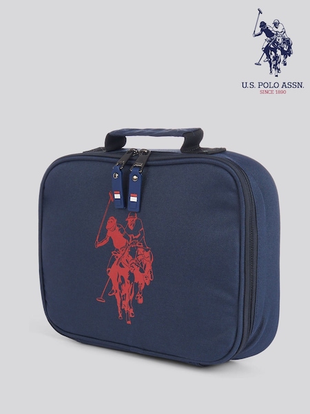 U.S. Polo Assn Blue Graphic Double Horsemen Lunchbag (V08285) | £18