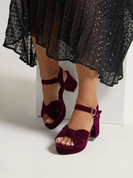 Yours Curve Red Extra Wide Fit Chunky Platform Sandals (V08339) | £45