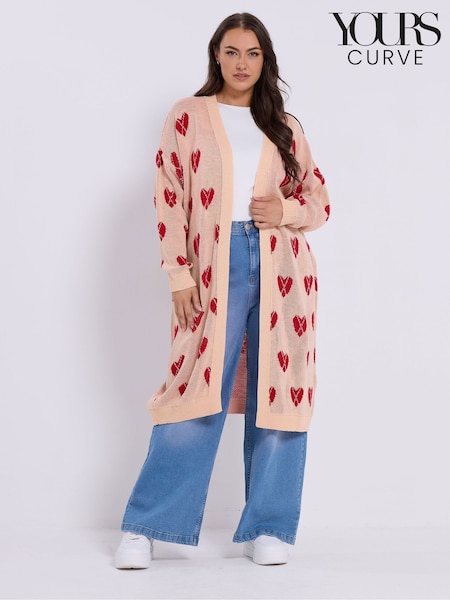 Yours Curve Pink Midi Cardigan (V08387) | £34