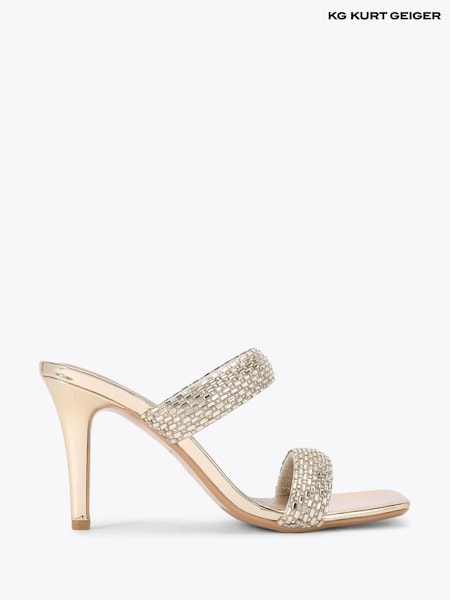 KG Kurt Geiger Gold Fleur Mule Shoes (V08419) | £89