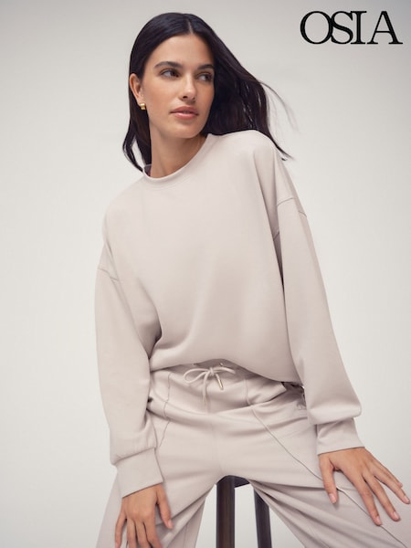 OSIA Cream Modal Crew Neck Sweatshirt (V08900) | £40
