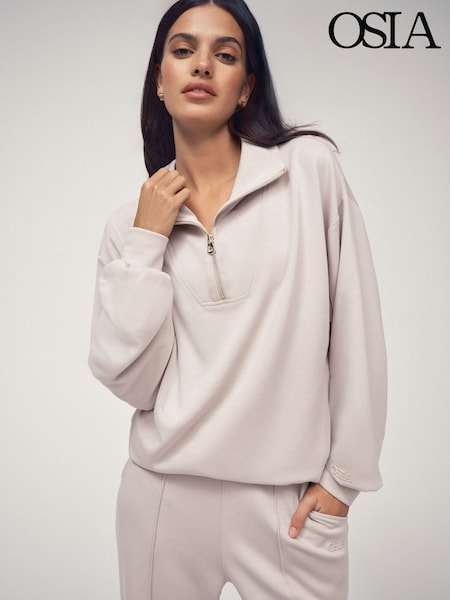 OSIA Neutral 1/4 Zip Modal Sweat Top (V08901) | £46