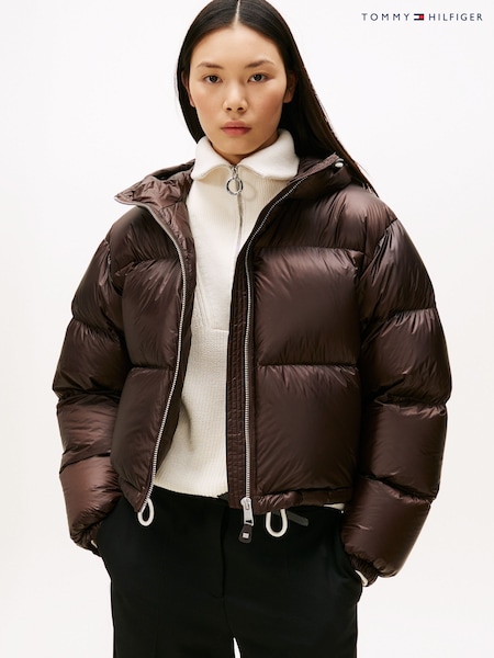 Tommy Hilfiger Brown Ultra Lightweight Down Ripstop Puffer Jacket (V08927) | £360