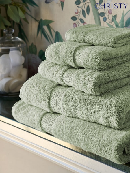 Christy Thyme Green Renaissance Luxury Egyptian Cotton Towel (V09176) | £16 - £42