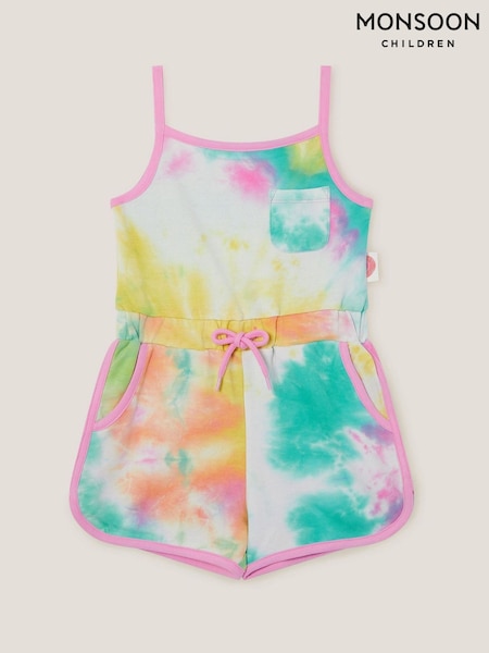 Monsoon Blue Tie Dye Strappy Playsuit (V09285) | £24 - £28
