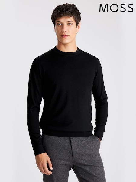 MOSS Crew-Neck Black Jumper (V09330) | £60