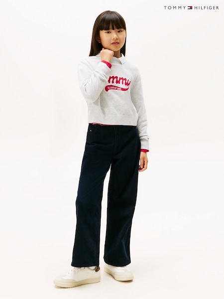 Tommy Hilfiger Blue Mabel High Rise Wide Leg Corduroy Trousers (V09437) | £55 - £65