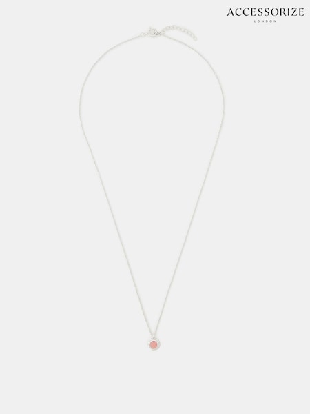 Accessorize Pink Sterling Healing Stone Pendant Necklace (V09470) | £22