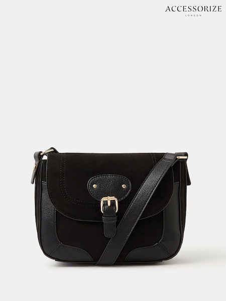 Accessorize Brown Saddle Buckle Crossbody Bag (V09481) | £30