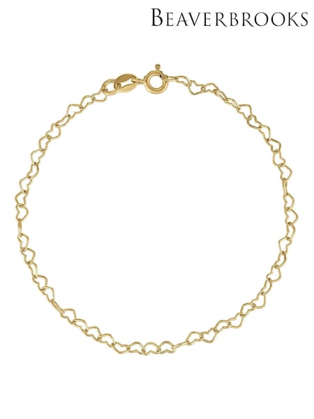 Beaverbrooks Yellow Gold Heart Chain Bracelet (V09523) | £25