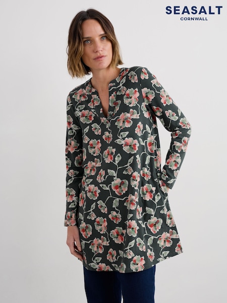 Seasalt Cornwall Green Wreathe Jersey Tunic (V09641) | £56