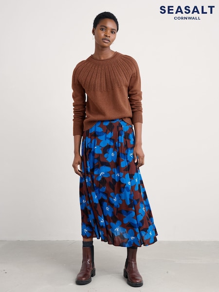 Seasalt Cornwall Brown Stone Chat Cotton Jumper (V09651) | £66