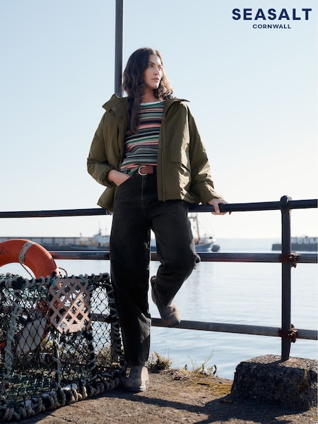 Seasalt Cornwall Green Portheras Waterproof Jacket (V09663) | £120