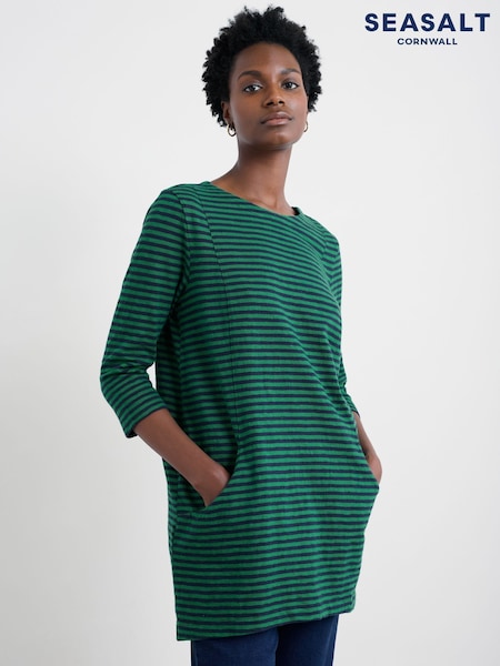 Seasalt Cornwall Green Shore Foraging Tunic in Cotton Jersey (V09670) | £66
